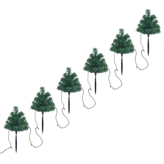 Sentiero Alberi di Natale 6 pz con LED Multicolore 45 cm PVC 344659