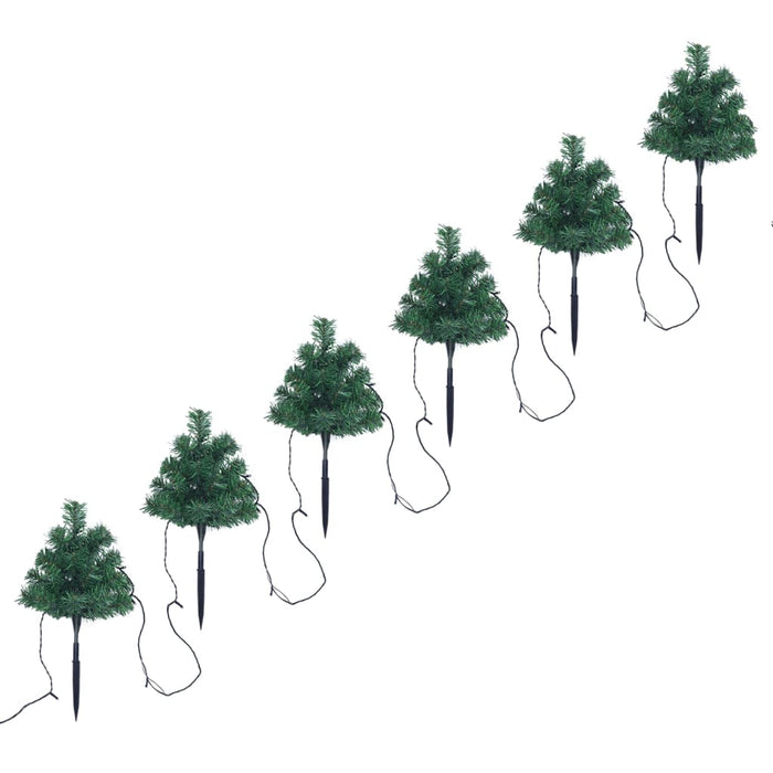 Sentiero Alberi di Natale 6 pz con LED Multicolore 45 cm PVC 344659