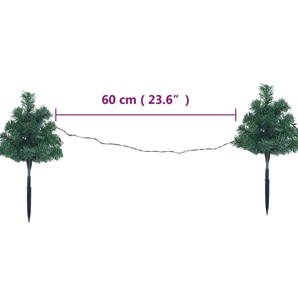Sentiero Alberi di Natale 6 pz con LED Multicolore 45 cm PVC 344659