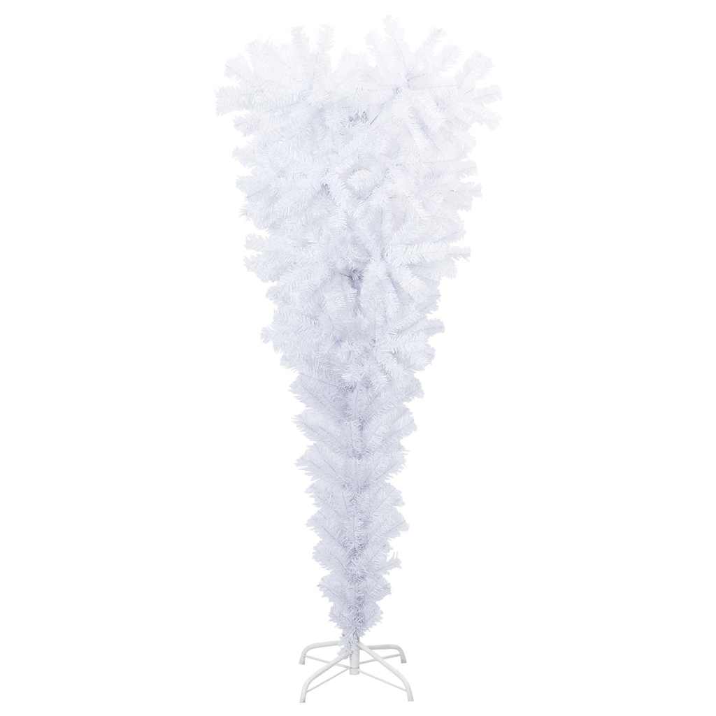 Albero di Natale Artificiale Capovolto con Base Bianco 150 cm 344666