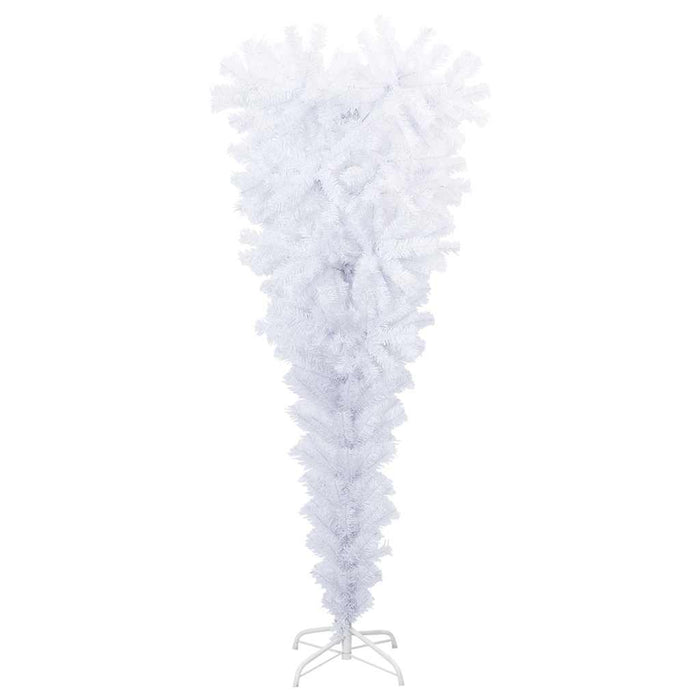 Albero di Natale Artificiale Capovolto con Base Bianco 150 cm 344666