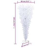 Albero di Natale Artificiale Capovolto con Base Bianco 150 cm 344666