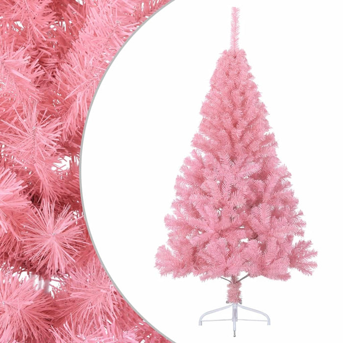 Albero di Natale Artificiale a MetÃ  con Supporto Rosa 150cm PVC