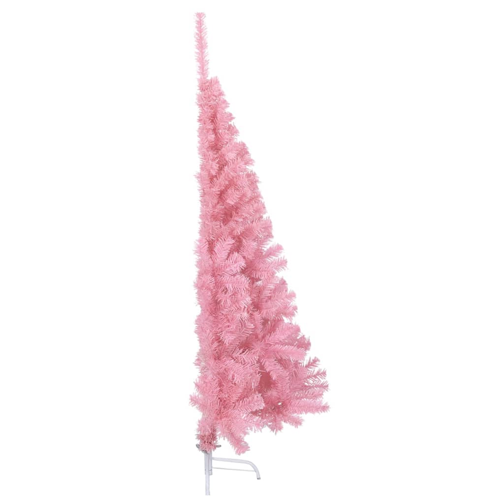 Albero di Natale Artificiale a MetÃ  con Supporto Rosa 150cm PVC