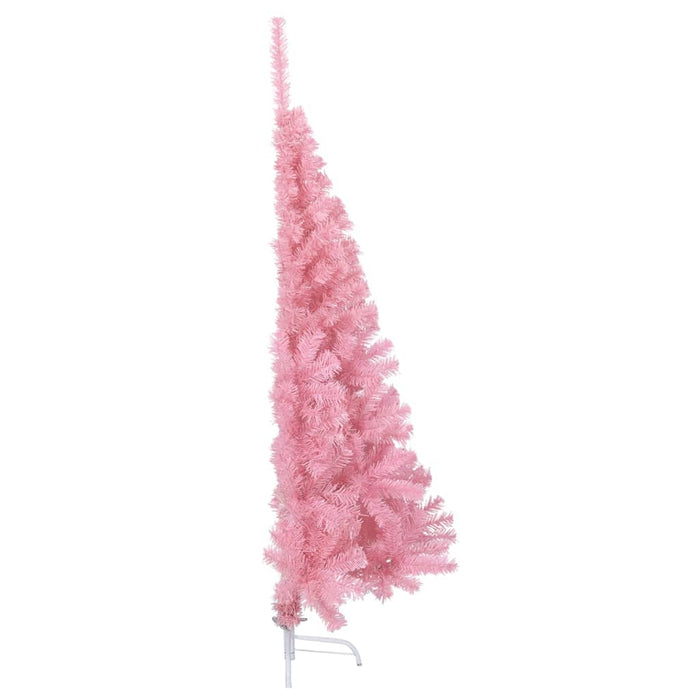 Albero di Natale Artificiale a Metà con Supporto Rosa 150cm PVC 344671