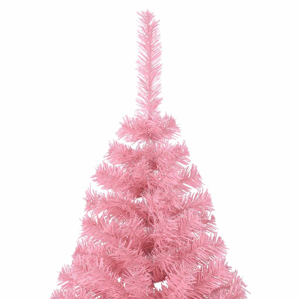 Albero di Natale Artificiale a Met¨¤ con Supporto-Decorazioni natalizie Rosa 180cm PVC