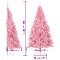 Albero di Natale Artificiale a Metà con Supporto Rosa 240cm PVC 344674