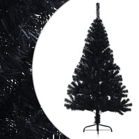 Albero di Natale Artificiale a Metà con Base Nero 120 cm PVC 344675