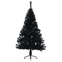 Albero di Natale Artificiale a Metà con Base Nero 120 cm PVC 344675