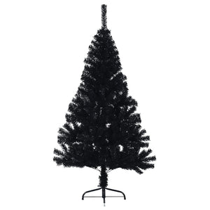 Albero di Natale Artificiale a Metà con Base Nero 120 cm PVC 344675