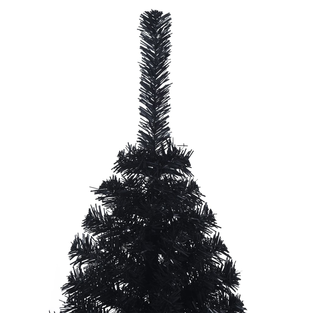 Albero di Natale Artificiale a Metà con Base Nero 120 cm PVC 344675