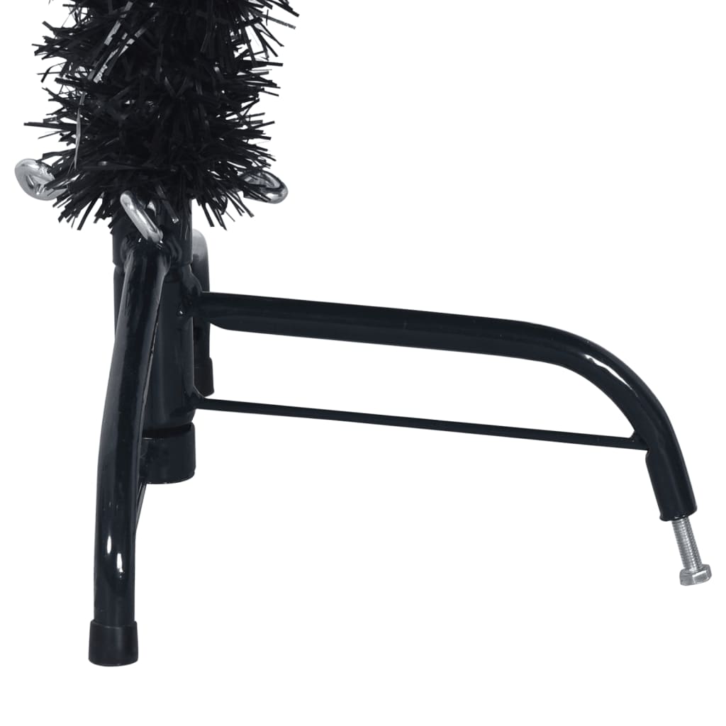 Albero di Natale Artificiale a Metà con Base Nero 120 cm PVC 344675