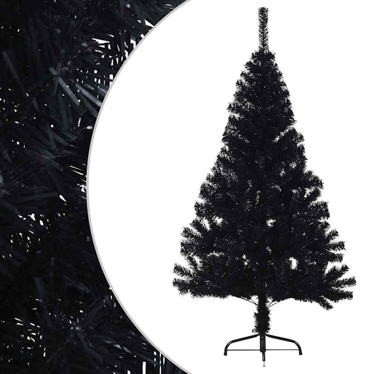 Albero di Natale Artificiale a Metà con Base Nero 150 cm PVC 344676