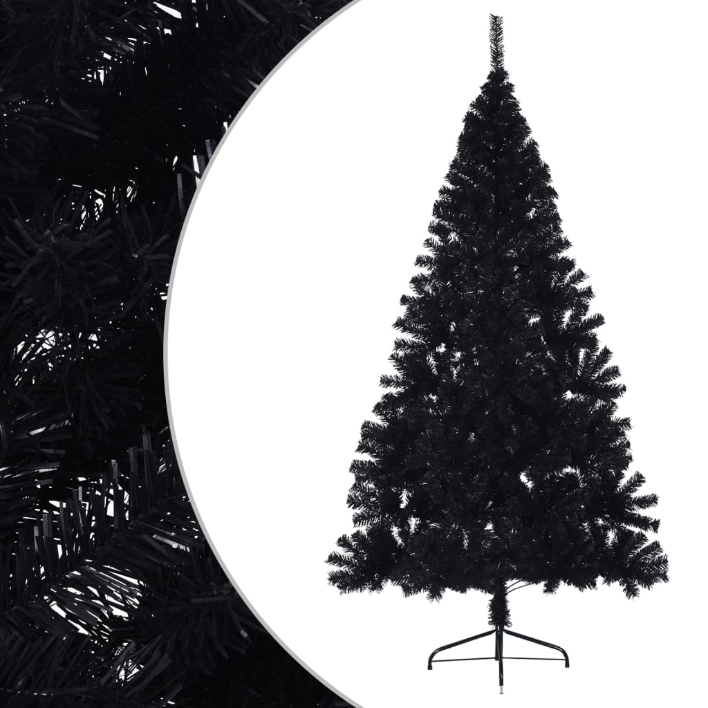 Albero di Natale Artificiale a MetÃ  con Base Nero 180 cm PVC cod mxl 15657