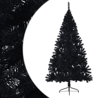 Albero di Natale Artificiale a Metà con Base Nero 180 cm PVC 344677