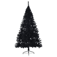 Albero di Natale Artificiale a Metà con Base Nero 180 cm PVC 344677