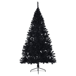 Albero di Natale Artificiale a Metà con Base Nero 180 cm PVC 344677