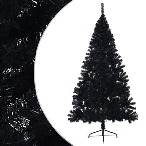 Albero di Natale Artificiale a Metà con Base Nero 210 cm PVC 344678