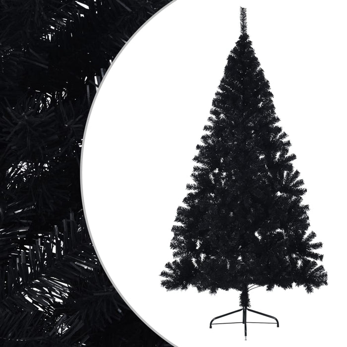 Albero di Natale Artificiale a Metà con Base Nero 210 cm PVC 344678