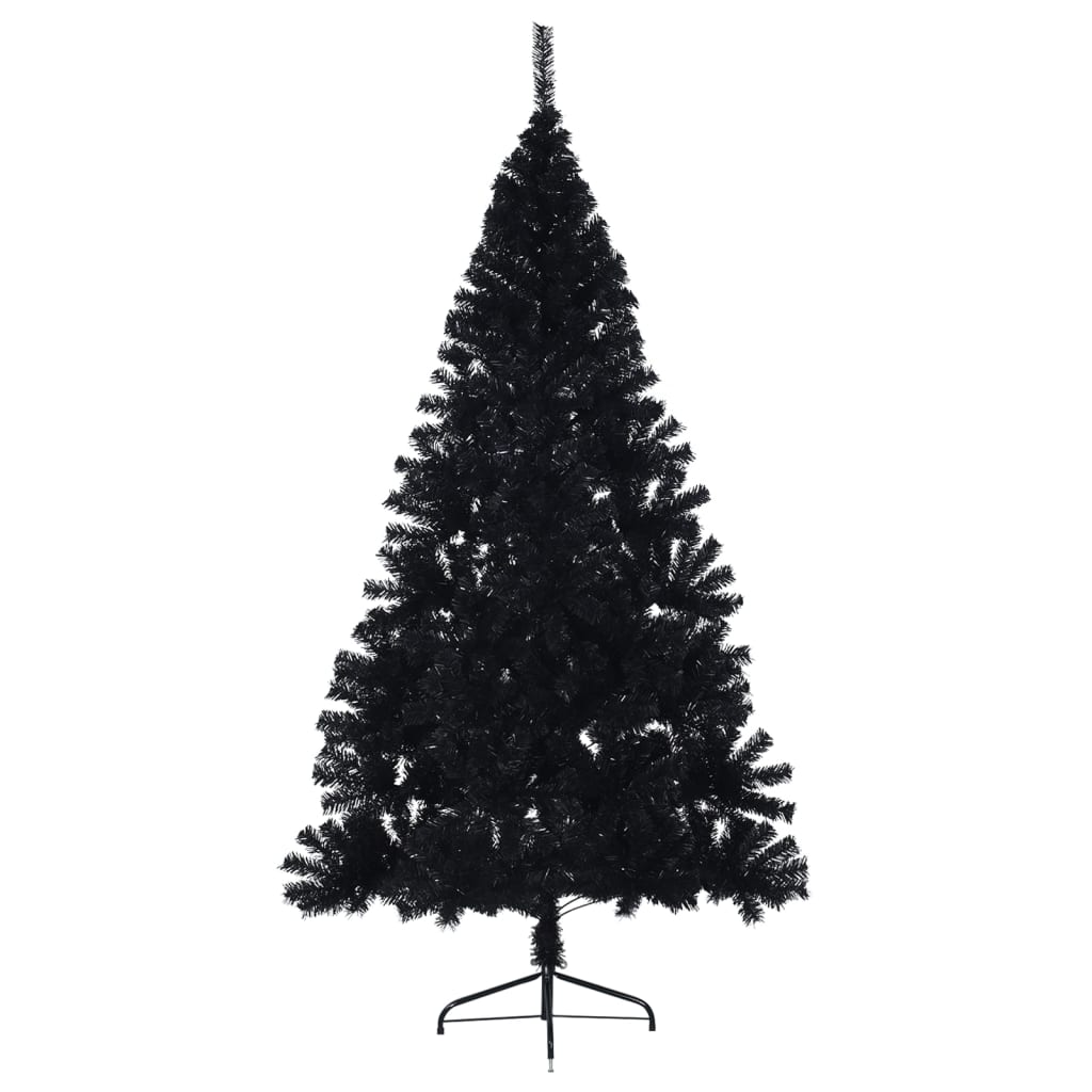 Albero di Natale Artificiale a MetÃ  con Base Nero 210 cm PVC