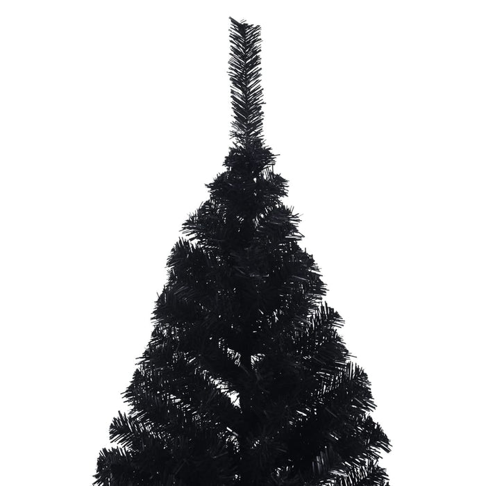 Albero di Natale Artificiale a Metà con Base Nero 210 cm PVC 344678