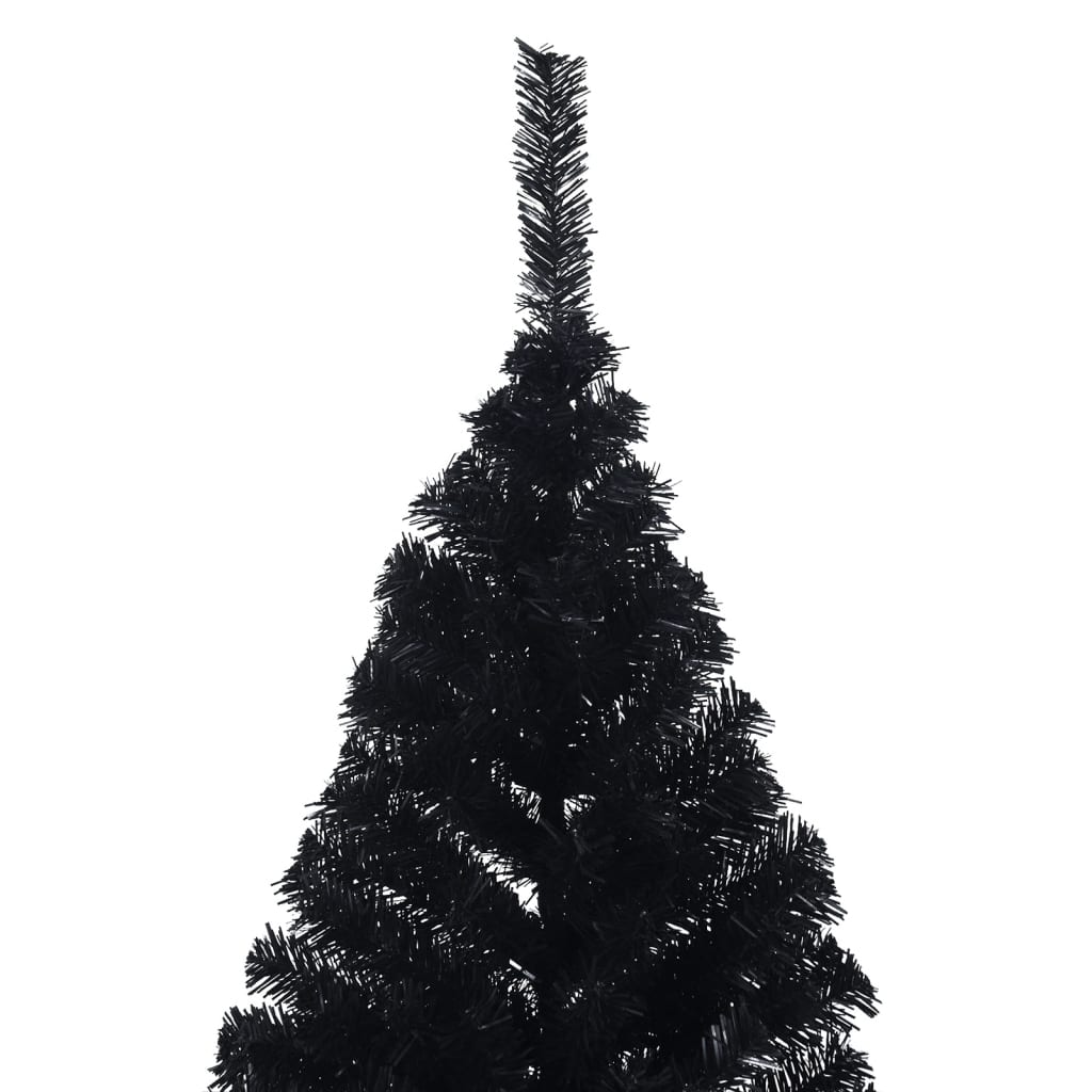 Albero di Natale Artificiale a MetÃ  con Base Nero 210 cm PVC