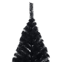 Albero di Natale Artificiale a MetÃ  con Base Nero 210 cm PVC