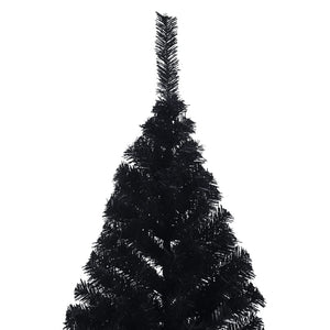 Albero di Natale Artificiale a MetÃ  con Base Nero 210 cm PVC