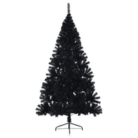 Albero di Natale Artificiale a Metà con Base Nero 240 cm PVC 344679