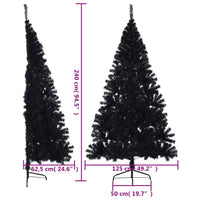 Albero di Natale Artificiale a Metà con Base Nero 240 cm PVC 344679