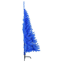 Albero di Natale Artificiale a Metà con Supporto Blu 120 cm PVC 344680