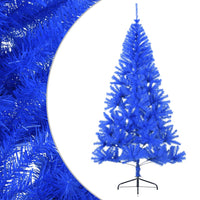 Albero di Natale Artificiale a Metà con Supporto Blu 210 cm PVC 344683