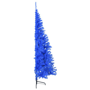 Albero di Natale Artificiale a Metà con Supporto Blu 210 cm PVC 344683
