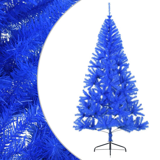 Albero di Natale Artificiale a Metà con Supporto Blu 240 cm PVC 344684