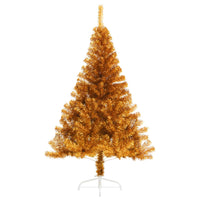 Albero di Natale Artificiale a Metà con Supporto Oro 150 cm PET 344691