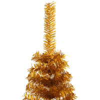 Albero di Natale Artificiale a Metà con Supporto Oro 150 cm PET 344691