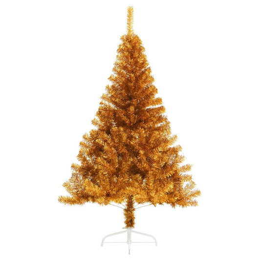 Albero di Natale Artificiale a Metà con Supporto Oro 180 cm PET 344692