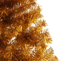 Albero di Natale Artificiale a Metà con Supporto Oro 210 cm PET 344693