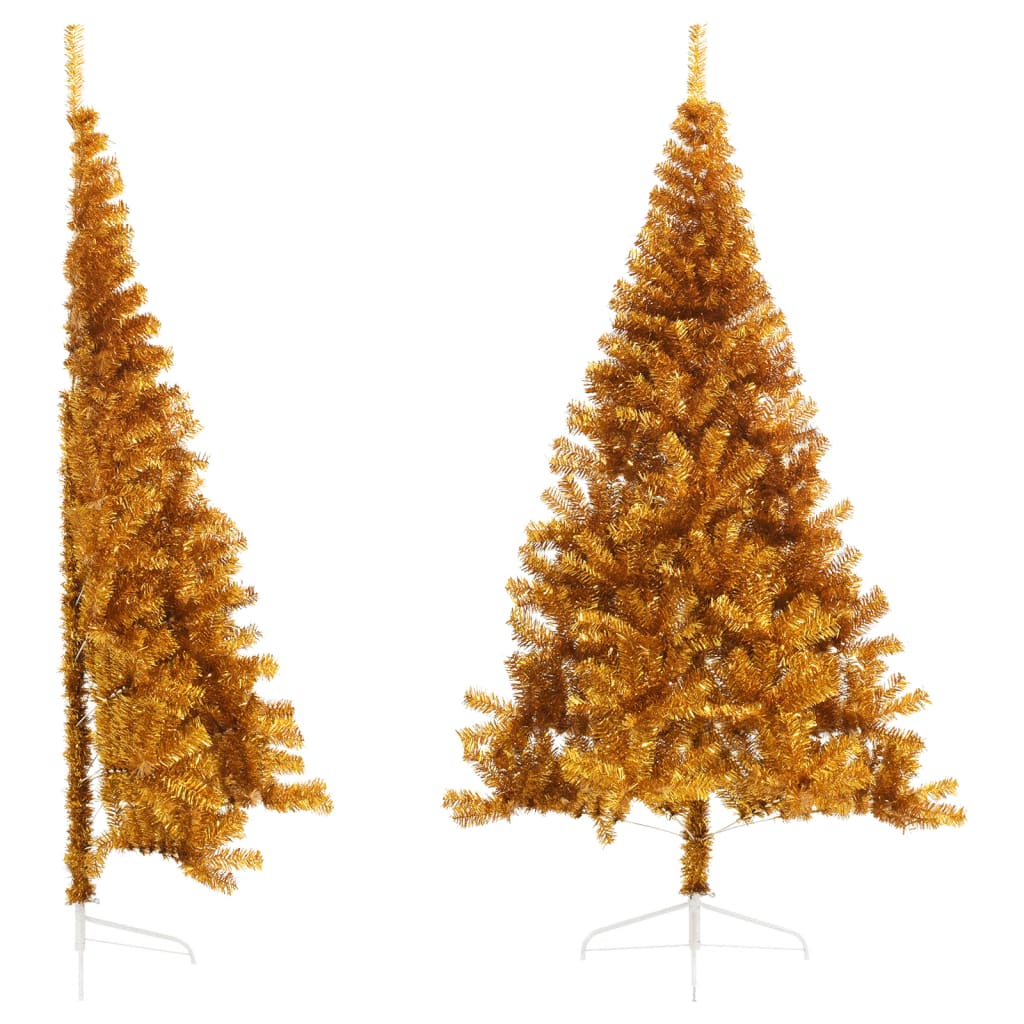 Albero di Natale Artificiale a MetÃ  con Supporto Oro 240 cm PVC