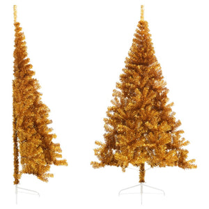 Albero di Natale Artificiale a MetÃ  con Supporto Oro 240 cm PVC