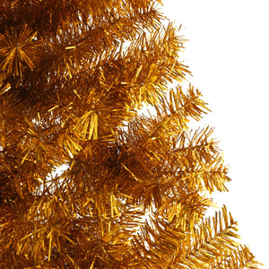 Albero di Natale Artificiale a Metà con Supporto Oro 240 cm PET 344694
