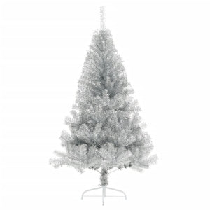 Albero di Natale a Metà con Supporto Argento 120 cm PET 344695
