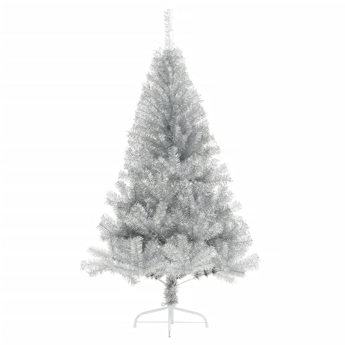 Albero di Natale a Metà con Supporto Argento 120 cm PET 344695