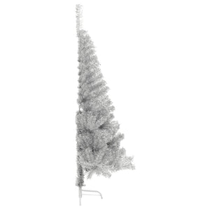 Albero di Natale a Metà con Supporto Argento 120 cm PET 344695