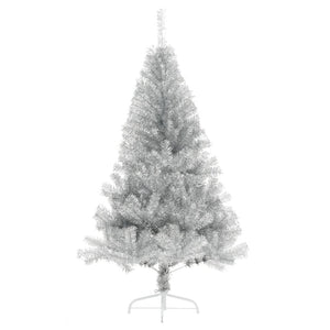 Albero di Natale a Metà con Supporto Argento 150 cm PET 344696