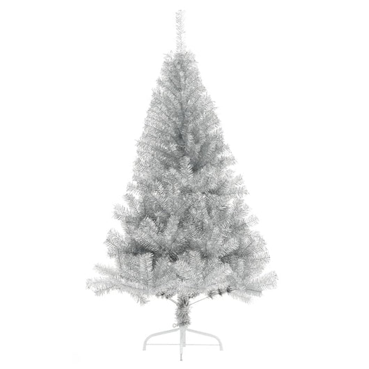 Albero di Natale a Metà con Supporto Argento 150 cm PET 344696