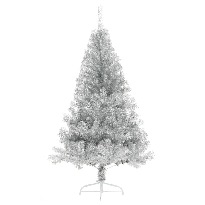 Albero di Natale a Metà con Supporto Argento 150 cm PET 344696