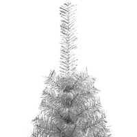 Albero di Natale a Metà con Supporto Argento 150 cm PET 344696