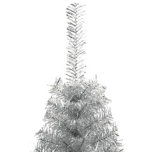 Albero di Natale a Metà con Supporto Argento 150 cm PET 344696