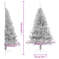 Albero di Natale a Metà con Supporto Argento 150 cm PET 344696